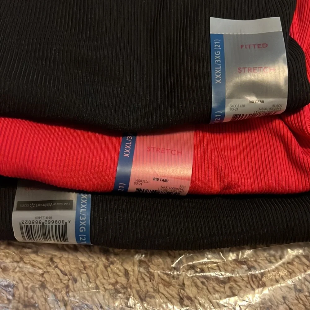 Three brand new XXX rotten cami under shirt tanks. Spaghetti strap red & black - Picture 2 of 4